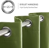 Deconovo Green Room Darkening Thermal Curtains 2 Panels 42 x 90 Inch Eyelet view 4