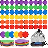 Douaowoc 60PCS Floor Spot Markers with 1PCS Bag 4 Inch Non Slip Spot Markers Floor Spots for Gym Floors Basketball Football S
