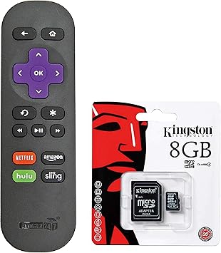 Amazon Com Amaz247 Arc11 Replacement Remote For Roku 1 Roku 2 Roku 3 Hd Lt Xs Xd And Any Other Roku Box Plus One 1 Free 8gb Microsd Card Do Not Support Roku