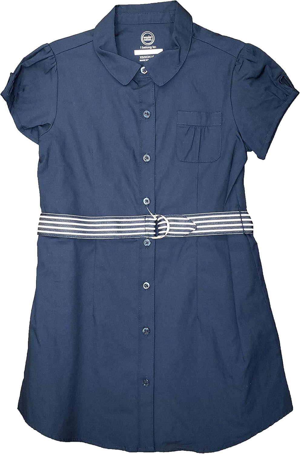 Wonder Nation Girls Navy School Uniform Shirt Dress: Clothing
