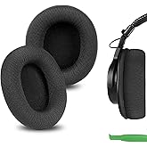 Geekria Comfort Mesh Fabric Replacement Ear Pads for Sony MDR-7506, MDR-MV1, MDR-V6, MDR-V7, MDR-M1, MDR-M1ST, MDR-CD900ST Headphones, Ear Cushions (Black)
