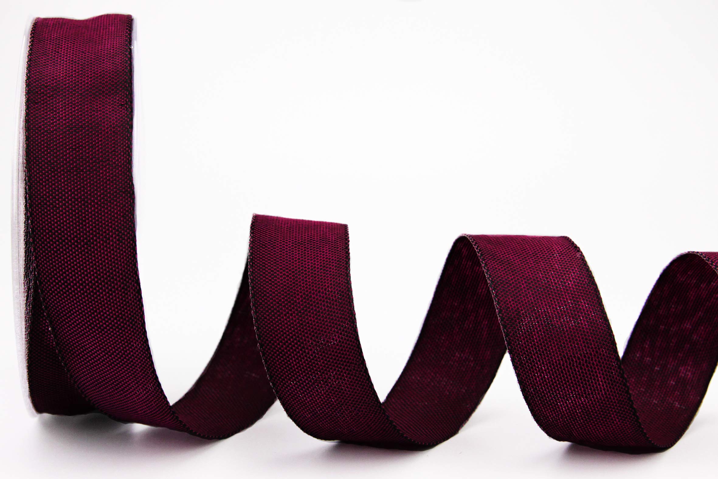 Oliver Fuchsia (154) Decorative Ribbon 20 m x 25 mm Roll Fabric Ribbon with Wire Edges Slightly Shiny Linen Look Taffeta Ribbon Coarse Woven Christmas Advent