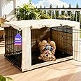 HiCaptain Dog Crate Cover 36.0" L x 23.0" W x 25.0" H with Breathable Mesh, Heavy Duty Kennel Cover, Dual Zippered Panels, Wi