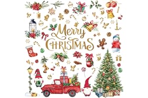 Cholemy 4 Sheets Christmas Wall Decal Stickers Decorations - Removable Indoor Home Decor for Room, Nursery, School, Restaurant, Cafe, Door, Window, Party (Tree)