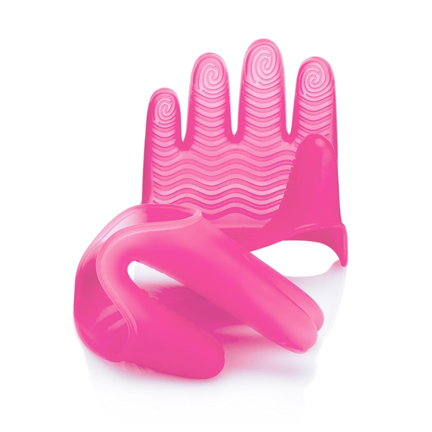 KMN Home FingerMitt, 5-Finger Silicone Oven Mitt Gloves, Heat Resistant for Cooking and Grilling, Fushchia