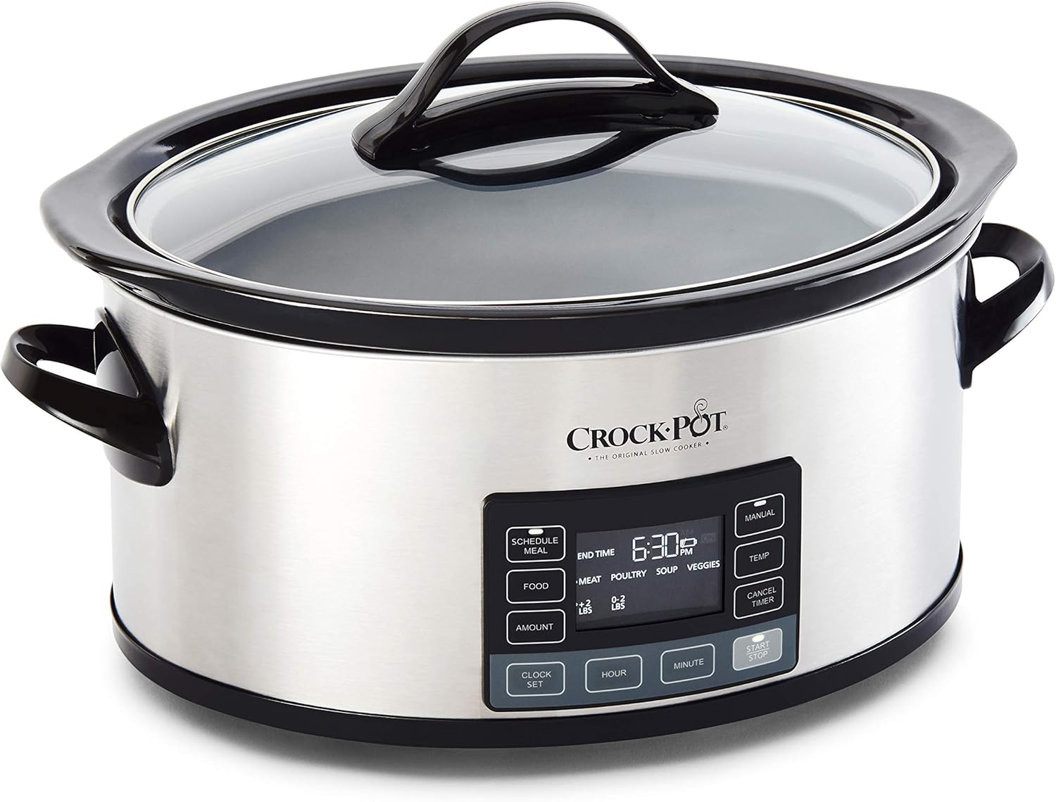 Crock-pot 2137020 MyTime Technology, 6-Quart Programmable Slow Cooker, Stainless Steel: Kitchen & Dining