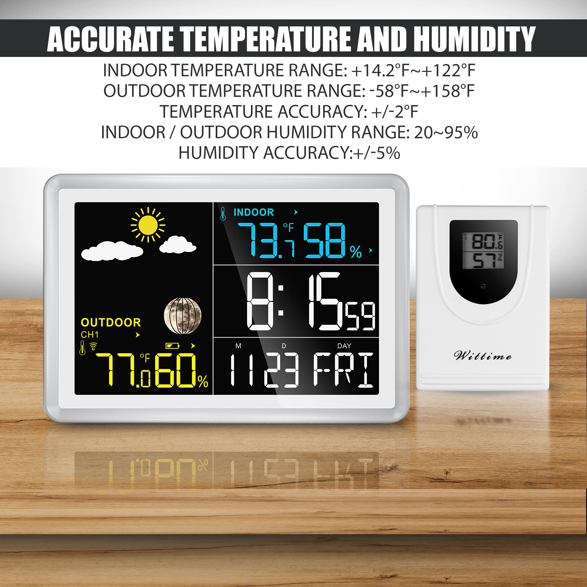 Mua Wittime 2081 Weather Station Indoor Outdoor Thermometer Wireless ...
