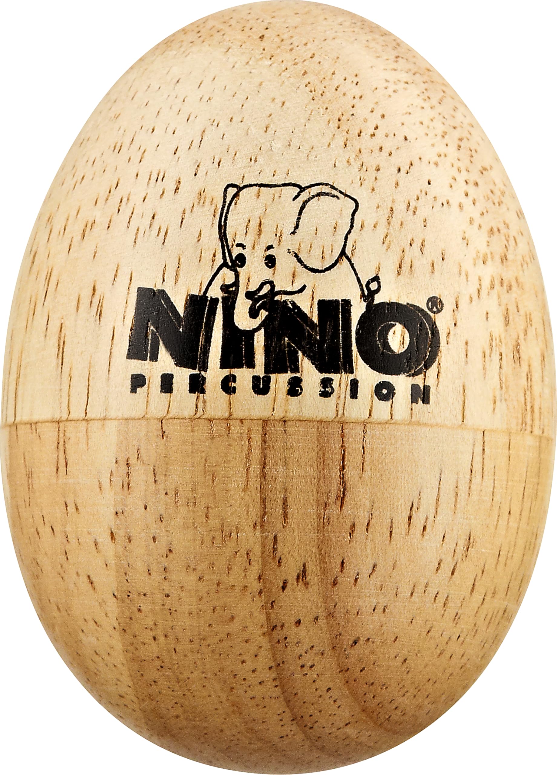 Nino Percussion Wood Egg Shaker - Small Rattle Egg for Children from 3 Years - Musical Instrument - Siam Oak, Natural (NINO562)