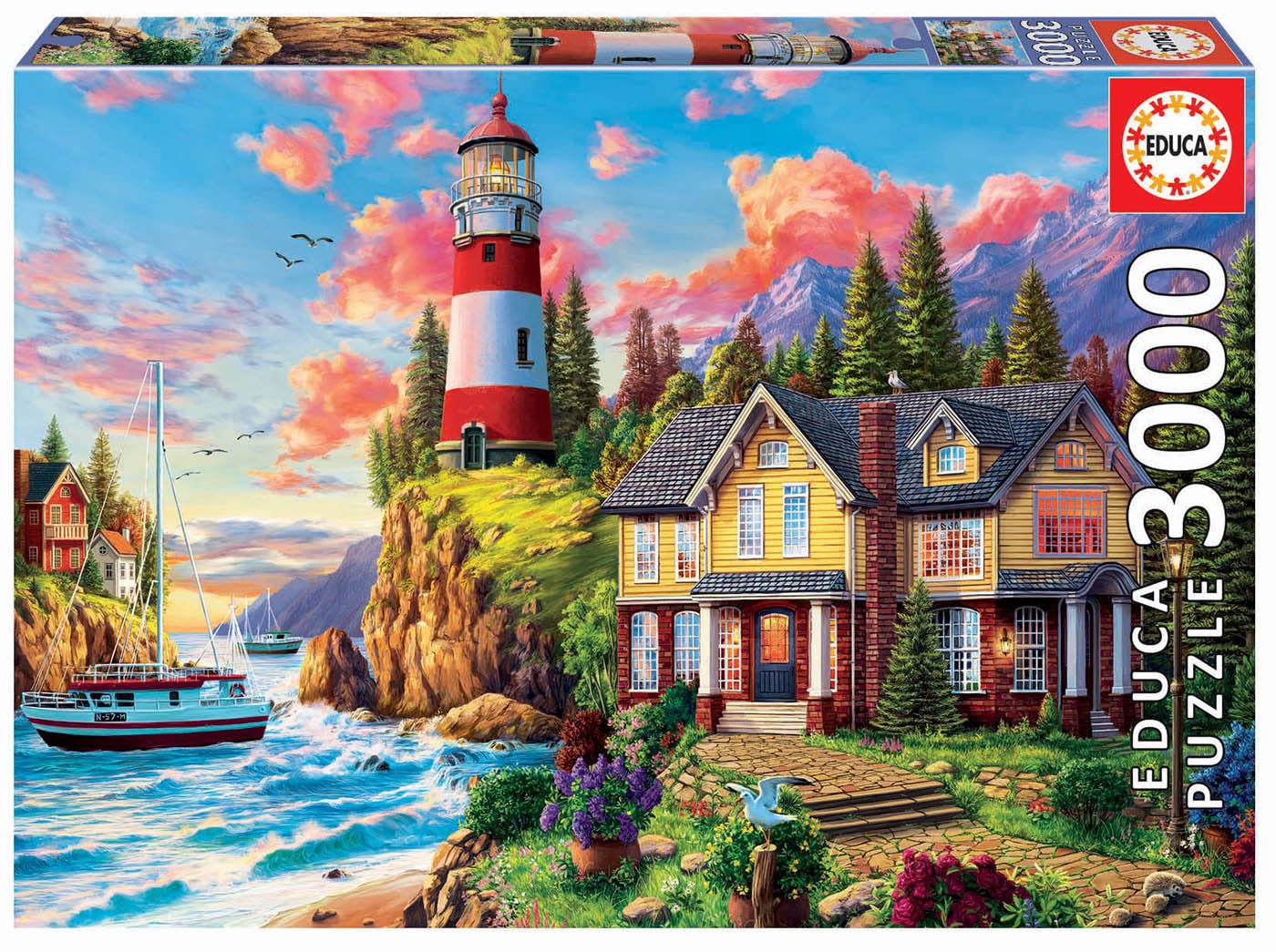 Educa Borrás Lighthouse near the ocean 3000 piece Jigsaw Puzzle