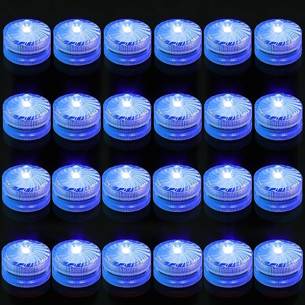 IDYL LIGHT BLUE SUBMERSIBLE LED LIGHTS, WATERPROOF TEA...