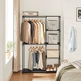 SONGMICS Freestanding Wardrobe, Foldable Closet, 43x112x165cm, Black view 2
