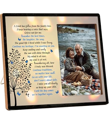 thumbnail image 2 of Sympathy Gift Photo Frame With Broken Chain Poem – Memorial Condolence Picture Frame – Crossroads Home Decor 2 of 5