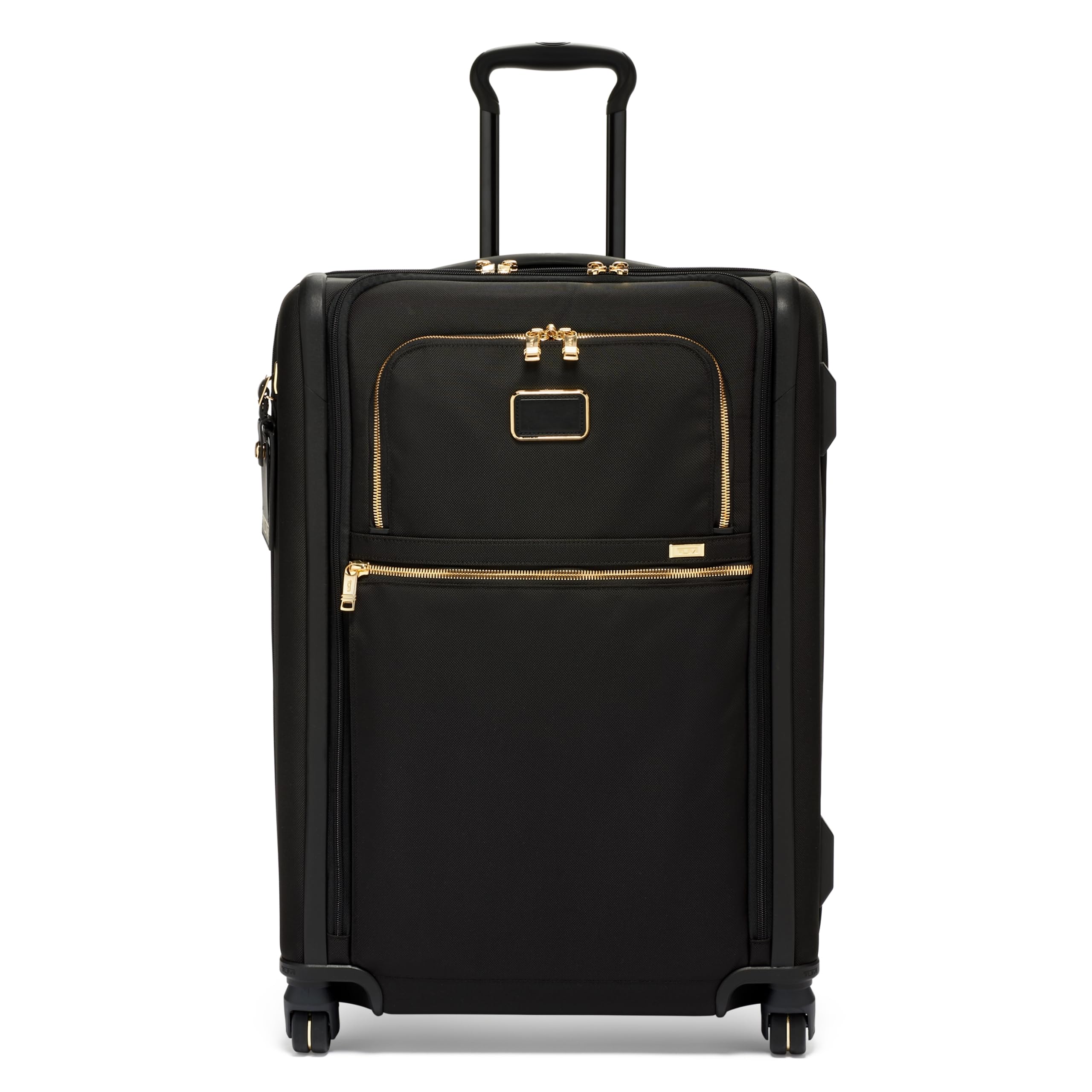 TUMI Short Trip Expandable 4-Wheeled Packing Case - Carry-On Suitcase with Combination Lock & Removable Garment Sleeve - Black/Gold