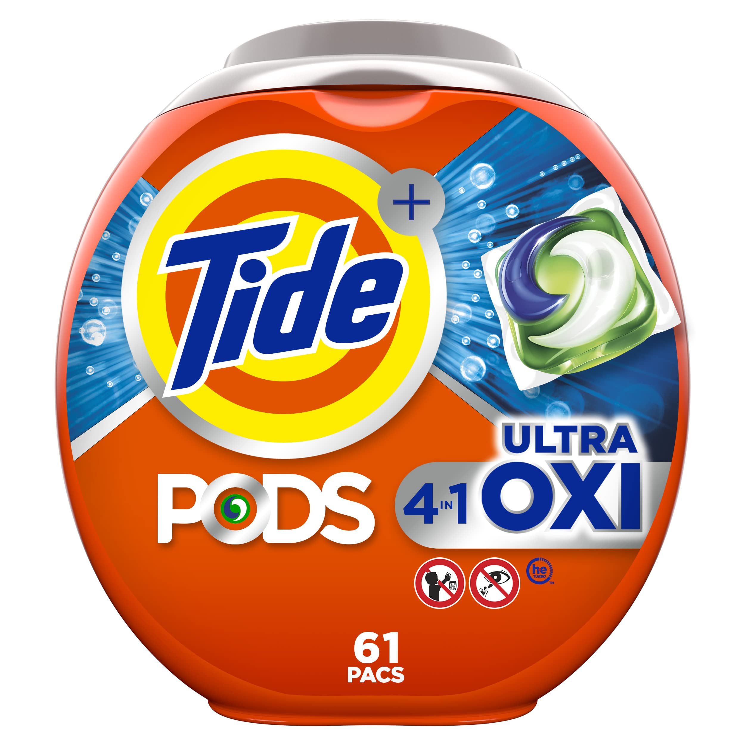 Tide PODS Ultra Oxi Laundry Detergent Soap Pacs, 61