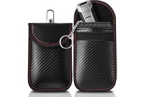 Meliya Faraday Pouch Bag for Car Keys, RFID Signal Blocking Holder, Faraday Key Fob Protector, Anti-Theft Key Fob Case (Red)
