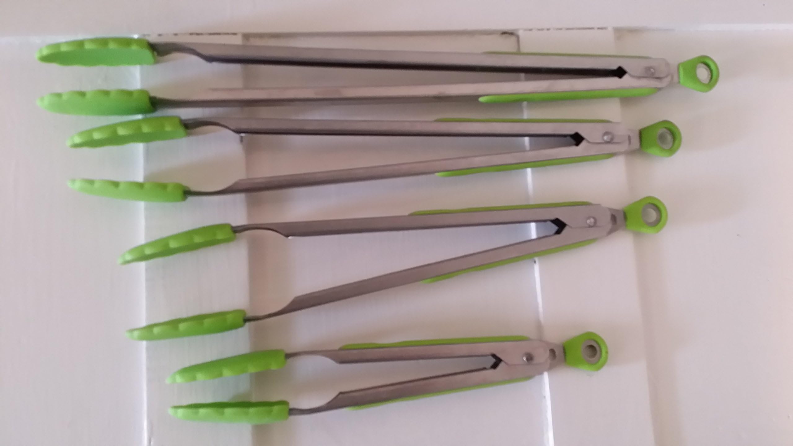 JFSG Green Silicone Stainless Steel Kitchen BBQ Tongs Set of 4 (9in-12in-14in-16in) FOREVER Guarantee!