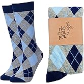 No Cold Feet Men’s Blue Dress Socks – Classic Soft Crew Dress Socks, All-Day Comfort for Work, Business or Weddings