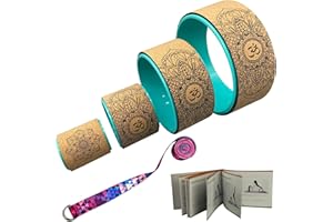 Aozora Yoga Wheel 13" with Most Detailed Book Step by Step Guide on How to Do 30+ Poses,! Perfect for Stretching and Improvin