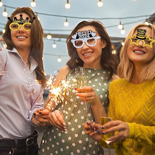 Malhaii Happy New Year Eyeglasses Decorations New Year Party