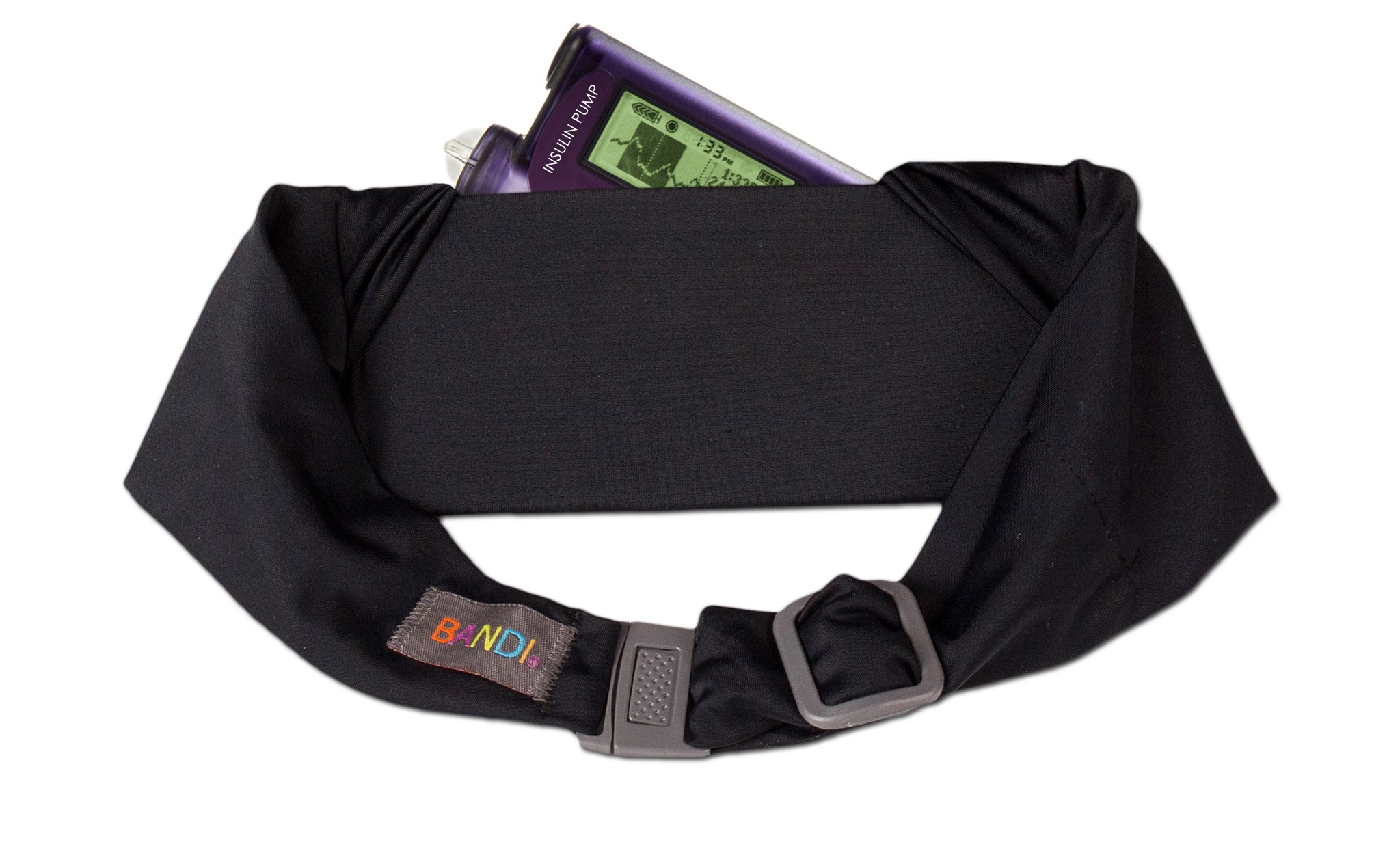 Bandi Kids Pocket Belt for Medical, Sports, Play, Comfortable Adjustable Fit (Black Solid)
