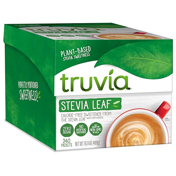 TRUVIA® CALORIE-FREE SWEETENER STEVIA LEAF PACKETS, 240 COUNT...