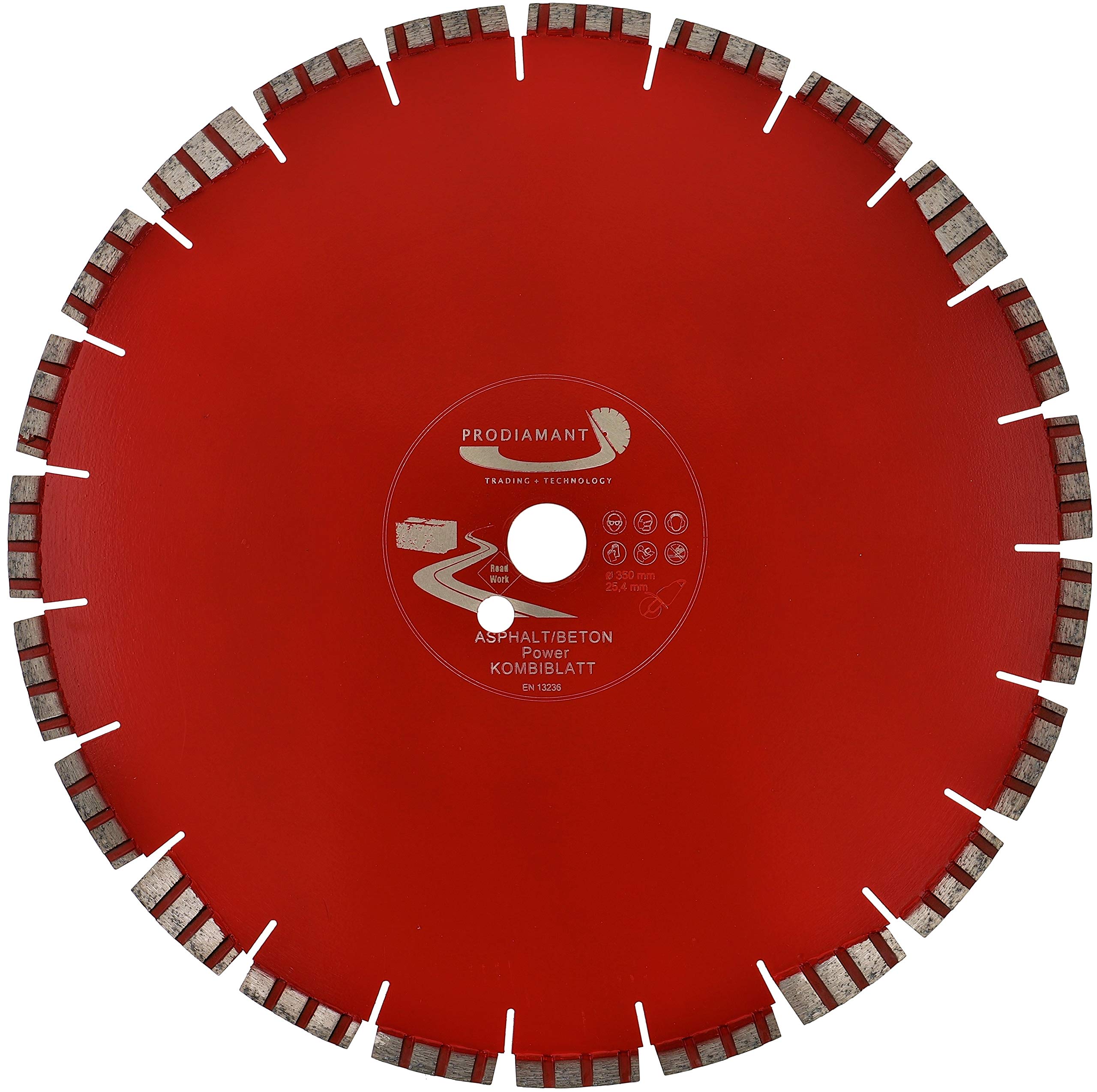 PRODIAMANT Premium Diamond Cutting Disc Concrete + Asphalt Combination Laser 350 mm x 25.4 mm Diamond Cutting Disc 350 mm