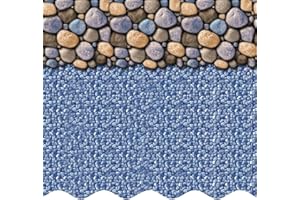 Smartline 18 ft x 33 ft Oval Swimming Pool Liner | Seaside Lagoon | Overlap Style | 54 Inch Wall Height | 20 Gauge Heavy Duty Virgin Vinyl | Designed for Steel Sided Above Ground Swimming Pools