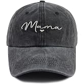 Splash Brothers Customized Mama Hat for Women, Adjustable Cotton Embroidered Heart Decor Mom Baseball Cap