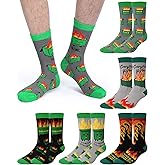 Glitopper 6 Pairs Funny Dumpster Fire Socks for Men Novelty Dumpster Fire Crew Socks Team Gift for Coworkers Friends