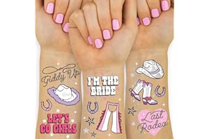 xo, Fetti Last Rodeo Bachelorette Temporary Tattoos - 48 Glitter Styles | Giddy Up Bach Party Decoration, Cowgirl, Bridesmaid Favor, Bride to Be Gift + Bridal Shower Supplies