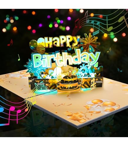 Lights & Sound 3D Pop Up Birthday Card With Envelopes For - View #4