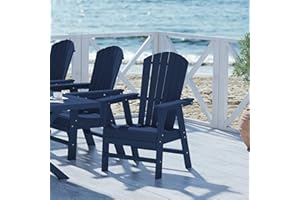 WestinTrends Dylan Dylan Outdoor Patio Shell-Back Adirondack Dining Chair Weather Resistant Navy Blue