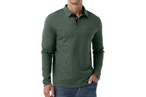 Sailwind Mens Long Sleeve Polo Shirts Button Casual Tee Cotton Collared Golf T Shirts with Pocket