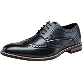 Jousen Men's Dress Cap Toe Shoes Wingtip Brogue Oxfords for Men Business Formal Derby Shoes