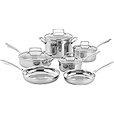 Cuisinart TPS-10 10 Piece Classic Tri-ply Stainless Steel Cookware Set, PC, Silver