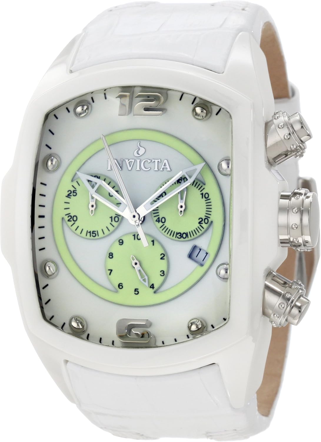 Amazon.com: Invicta Men's 10284 Lupah Chronograph White Dial White Leather Watch: Invicta: Watches