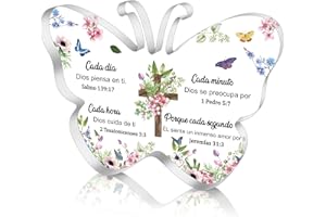 Yopyame Spanish Christian Acrylic Gifts - Religious Inspirational Gift with Bible Verse Prayers Gifts for Women Faith Keepsake Paperweights for Home Decor Scripture Gifts for Valentines Birthday Gifts