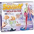 SMARTLAB Toys Totally Squishy from Head-to-Toe - 60 Pieces - 36 Removable Parts - 12" Human Body Model & Stand - 24-Page Illustrated Book - Includes Glowing Eyeballs!