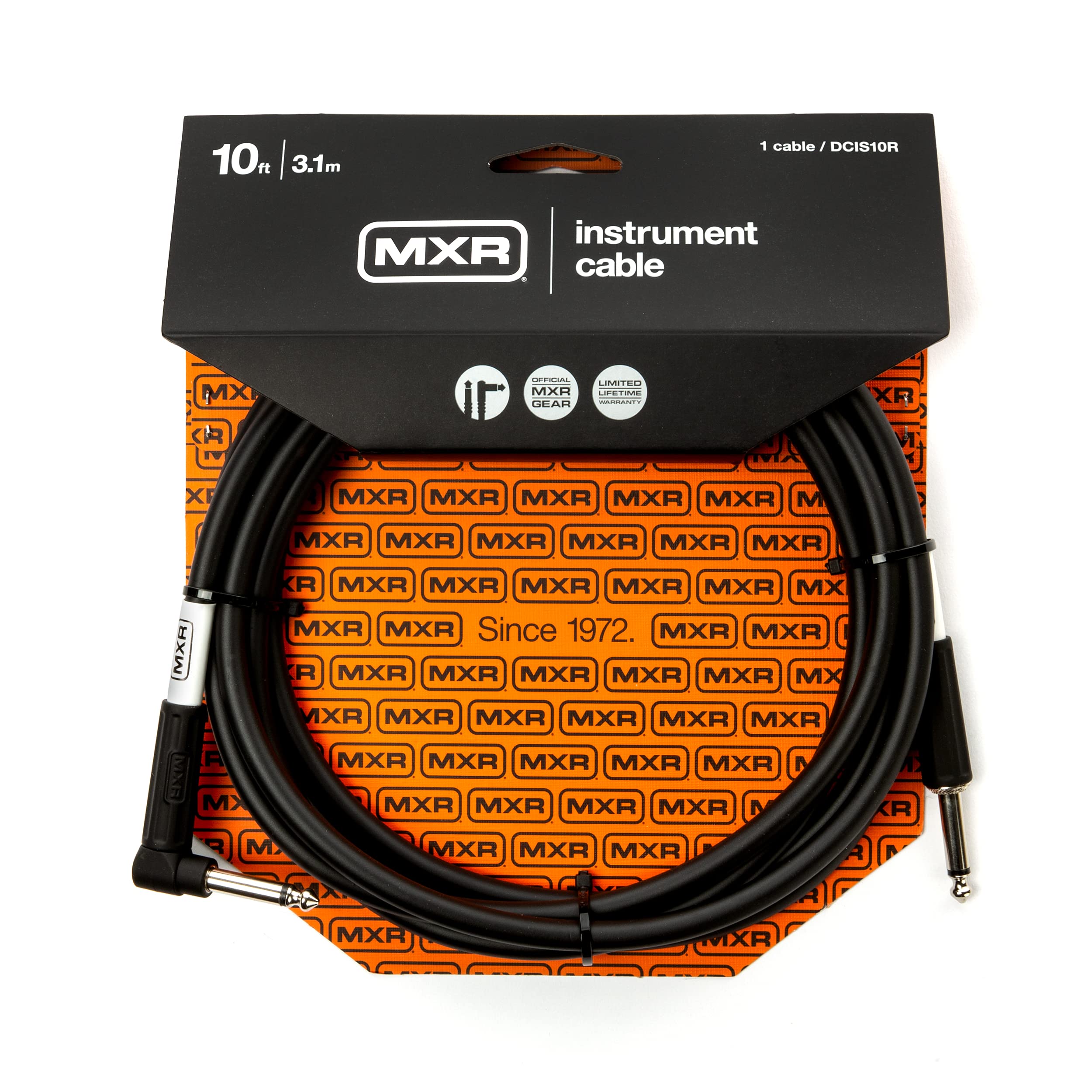 MXR DCIS10R Cable -10ft - 3.1m - Instrument Right Angle to Straight - Each,Black