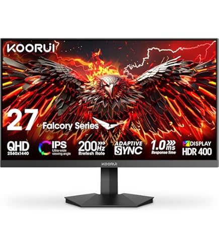 KOORUI 24 Inch Gaming Monitor, QHD 1440p Computer Monitor
