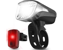 Velmia Bike Lights [Set] - Rechargeable & Ultra Bright LED Bicycle Light Front and Back - up to 8.5h of Light - incl. 3 Light