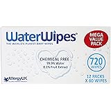 WaterWipes Chemical Free Baby Wipes, 12 Packs x 60 Wipes (720 Wipes)