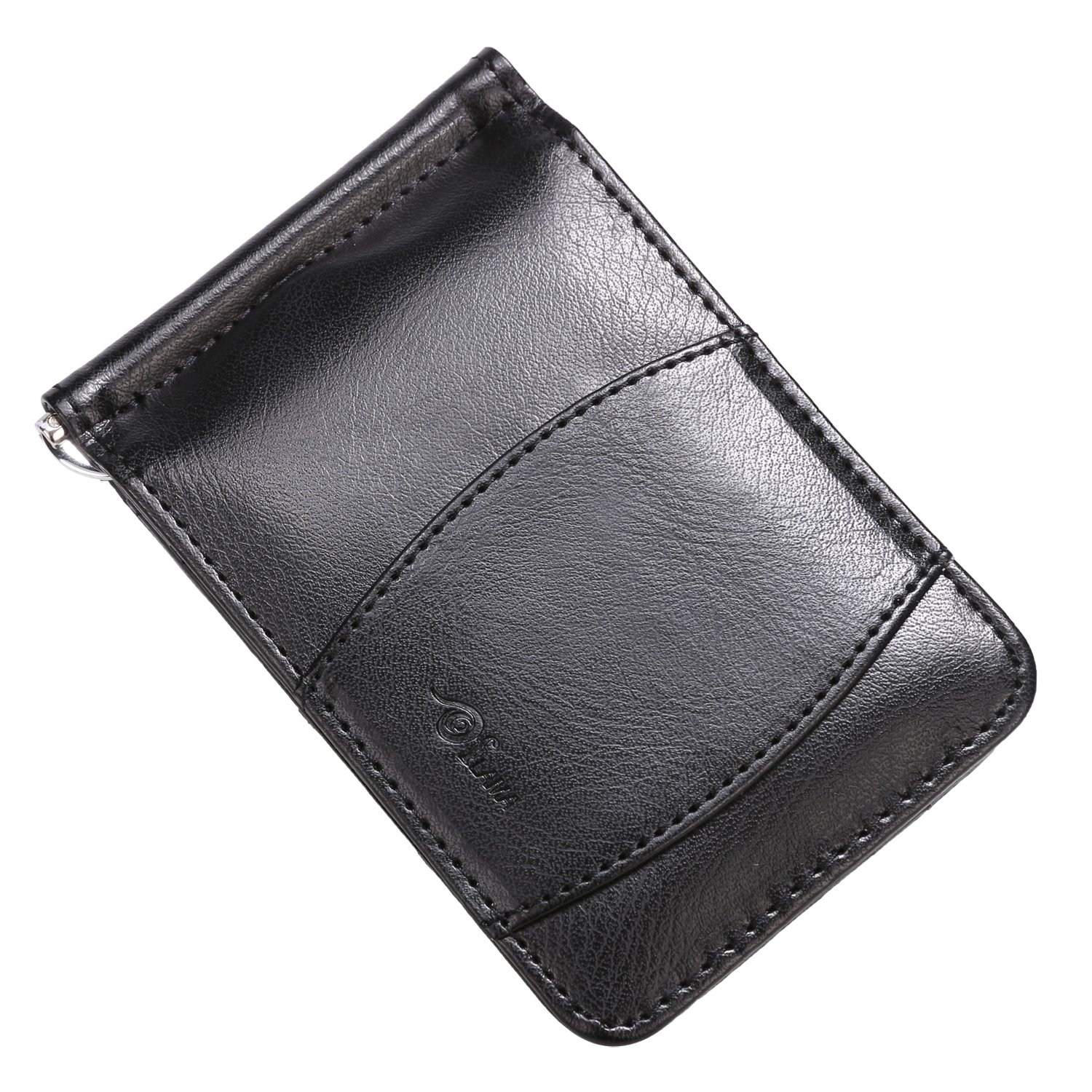 Men\'s Bifold Wallets, Soft Rectangle Synthetic Leather Solid Card Case Wallet Purse with Money Clip