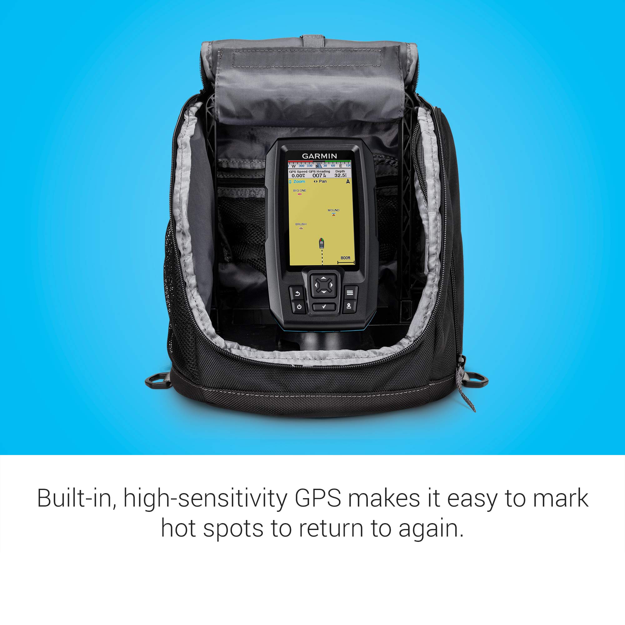 Garmin Striker Plus 4 Ice Fishing Bundle, Includes Portable Striker Plus 4 Fishfinder and Dual Beam-IF Transducer