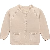 Lilax Baby Girls' and Toddler Long Sleeve Knit Cardigan with Pocket