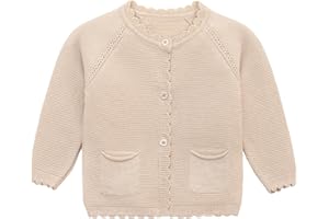 Lilax Baby Girls' and Toddler Long Sleeve Knit Cardigan with Pocket