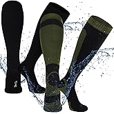 ShinyMatch 2 Pairs Knee High Waterproof Socks Women for Men Breathable Outdoor Wading Socks for Hiking Fishing Skiing