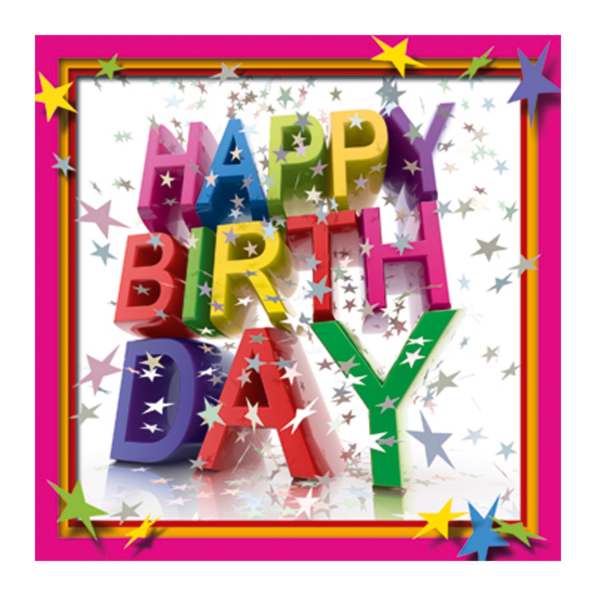 Susy Card Birthday Card 3D Stars 1 Piece in Foil