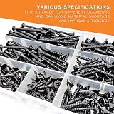 ZHENGYYUU M4 Self-Tapping Screws Wood Assortment 185 Pcs Black Cross Pan Head view 6