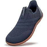 Sosenfer Barefoot Shoes for Men Women - Slip On Minimalist Sneakers with Wide Toe Box | Zero Drop Non-Slip Gym Trainer | Hands Free Walking Shoes for Wide Feet Fitness-SHLAN-37
